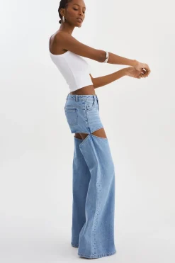 Shop LAMARQUE JAYLENE | Denim Cut-Out Jeans Light Blue Wash