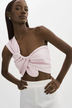 Discount LAMARQUE JOLIE | Faux Leather One Shoulder Top Pink Parasol
