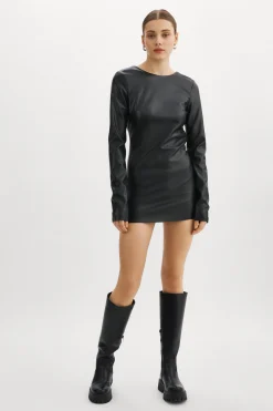 Flash Sale LAMARQUE JULIE | Faux Leather Mini Dress Black