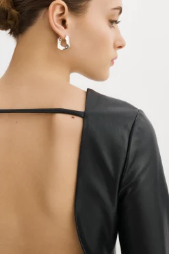 Flash Sale LAMARQUE JULIE | Faux Leather Mini Dress Black