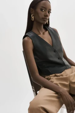 Cheap LAMARQUE KALLIE | Leather Vest Black