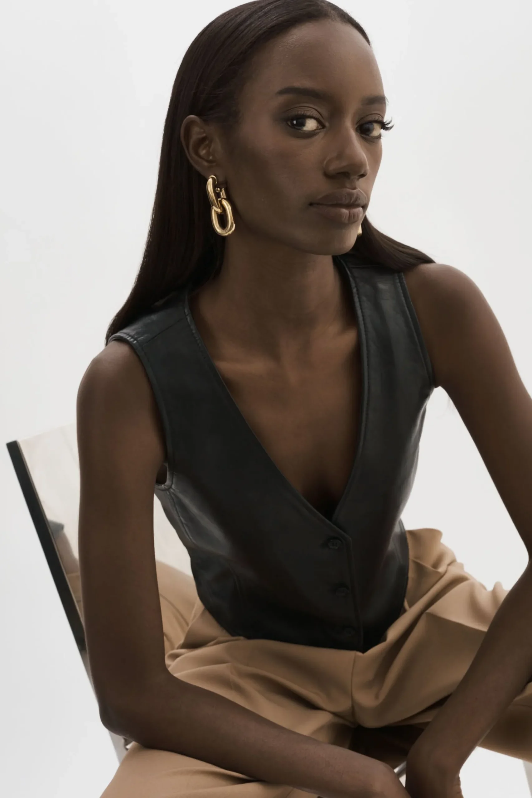 Cheap LAMARQUE KALLIE | Leather Vest Black