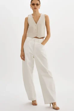 Fashion LAMARQUE KALLIE | Leather Vest Bone