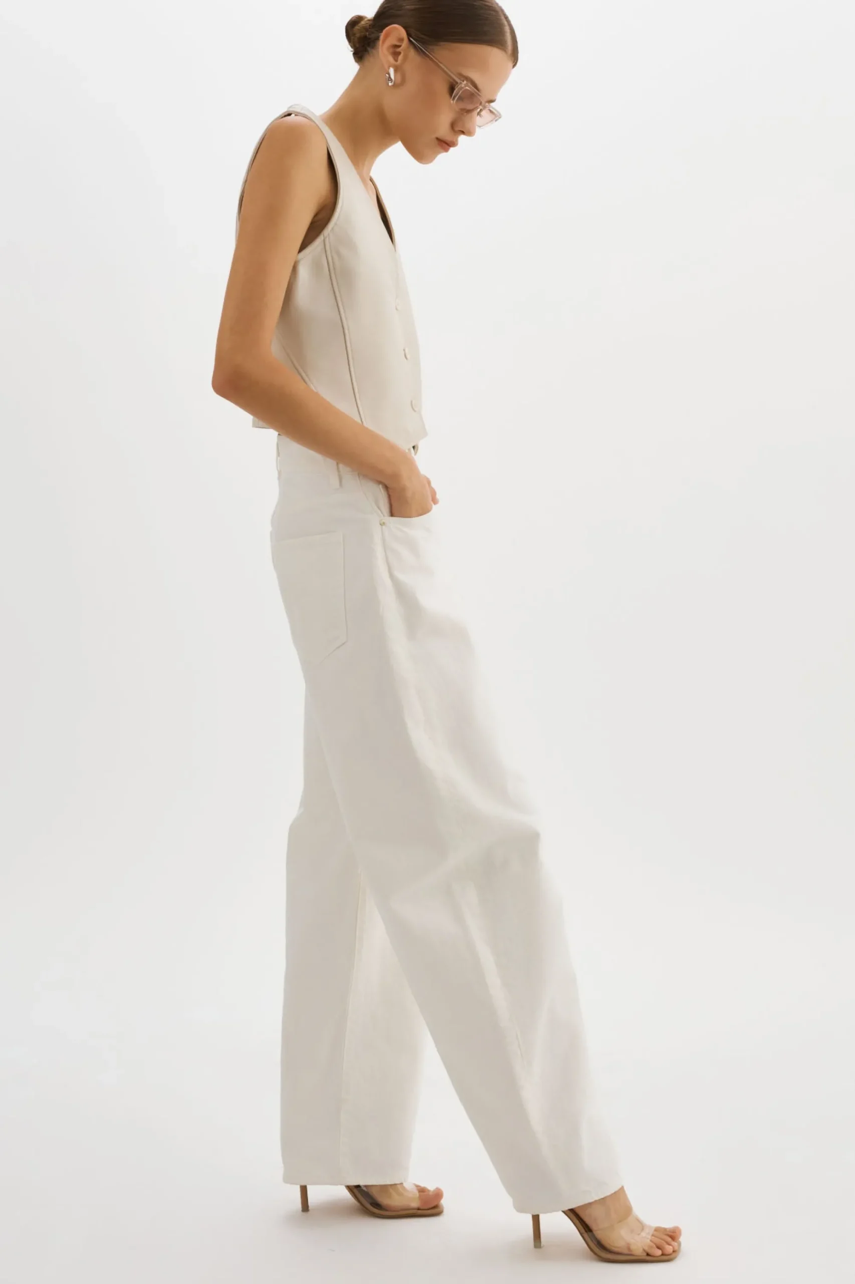 Fashion LAMARQUE KALLIE | Leather Vest Bone