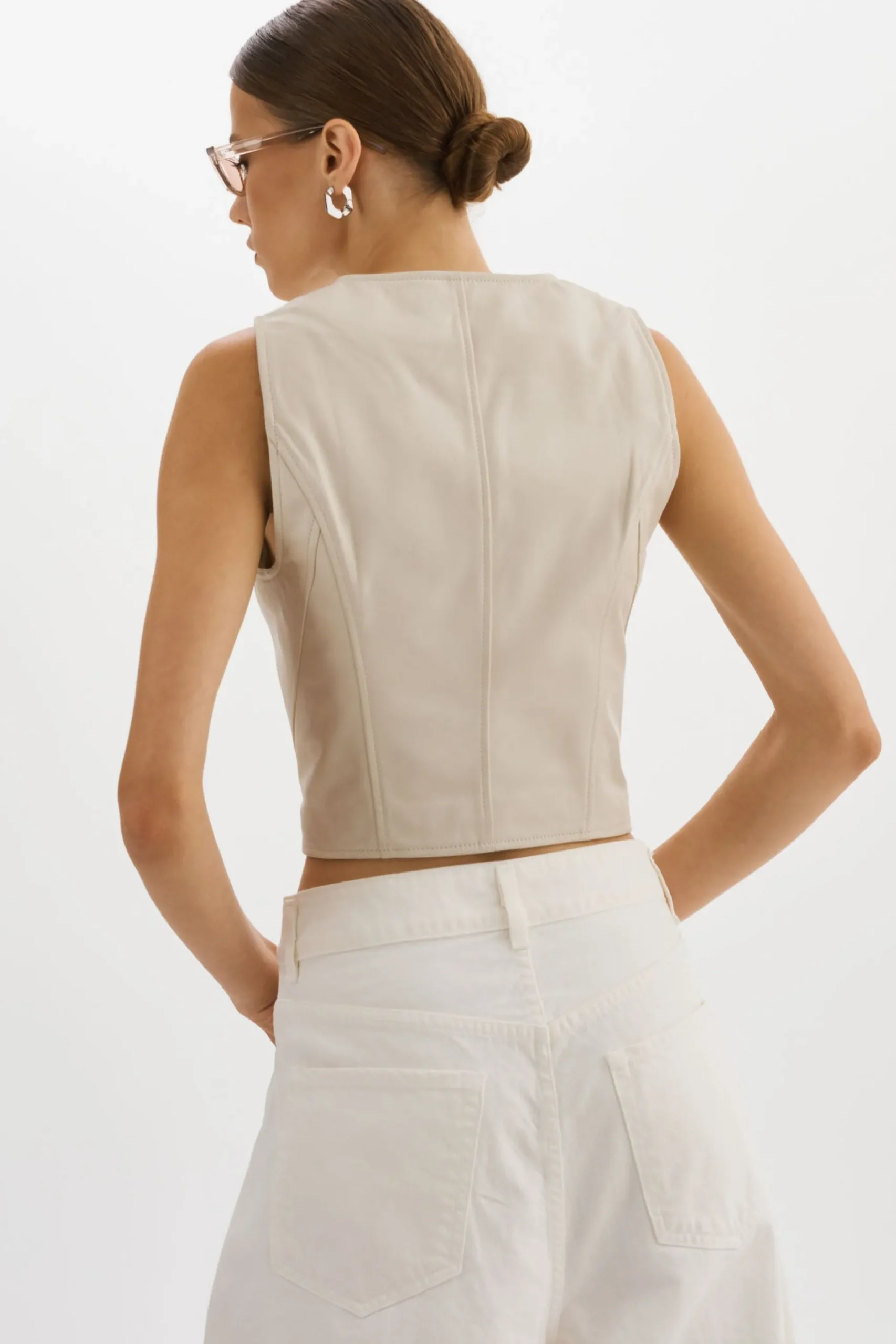 Fashion LAMARQUE KALLIE | Leather Vest Bone