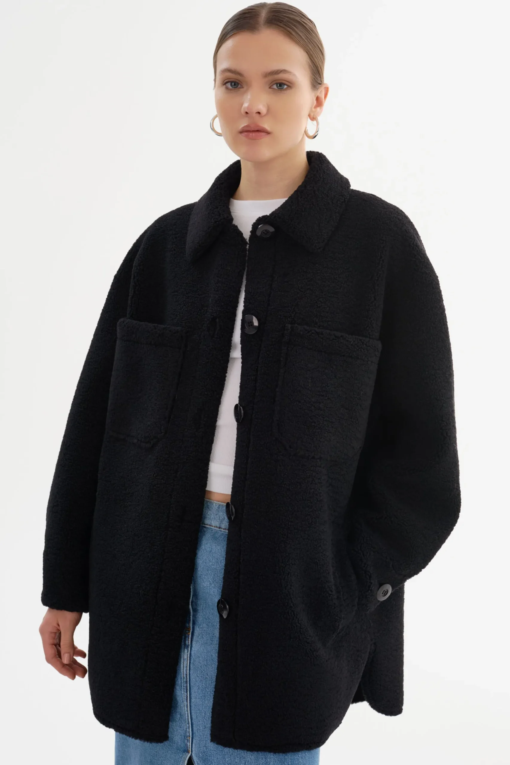 Hot LAMARQUE KANE | Sherpa Shacket Black