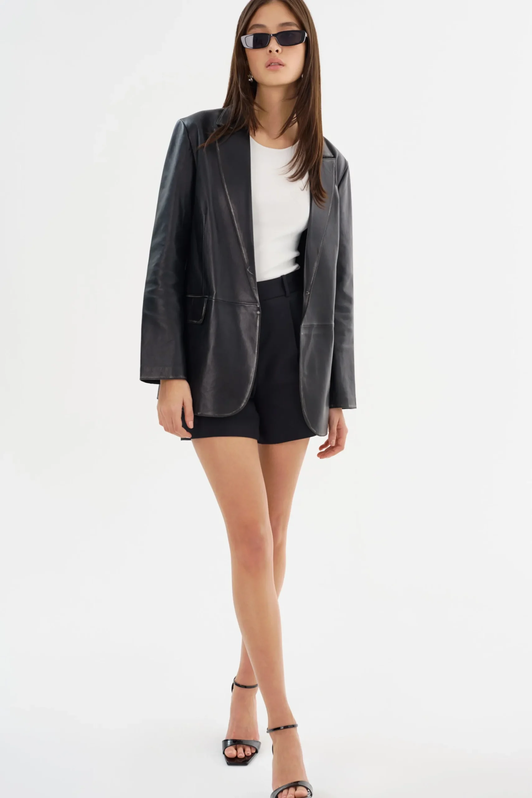 Fashion LAMARQUE KARRIN | Distressed Leather Blazer Distressed Black