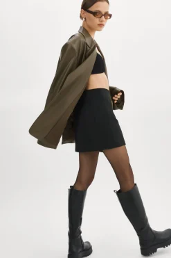 Cheap LAMARQUE Kassandra | Faux Leather Oversized Blazer Khaki