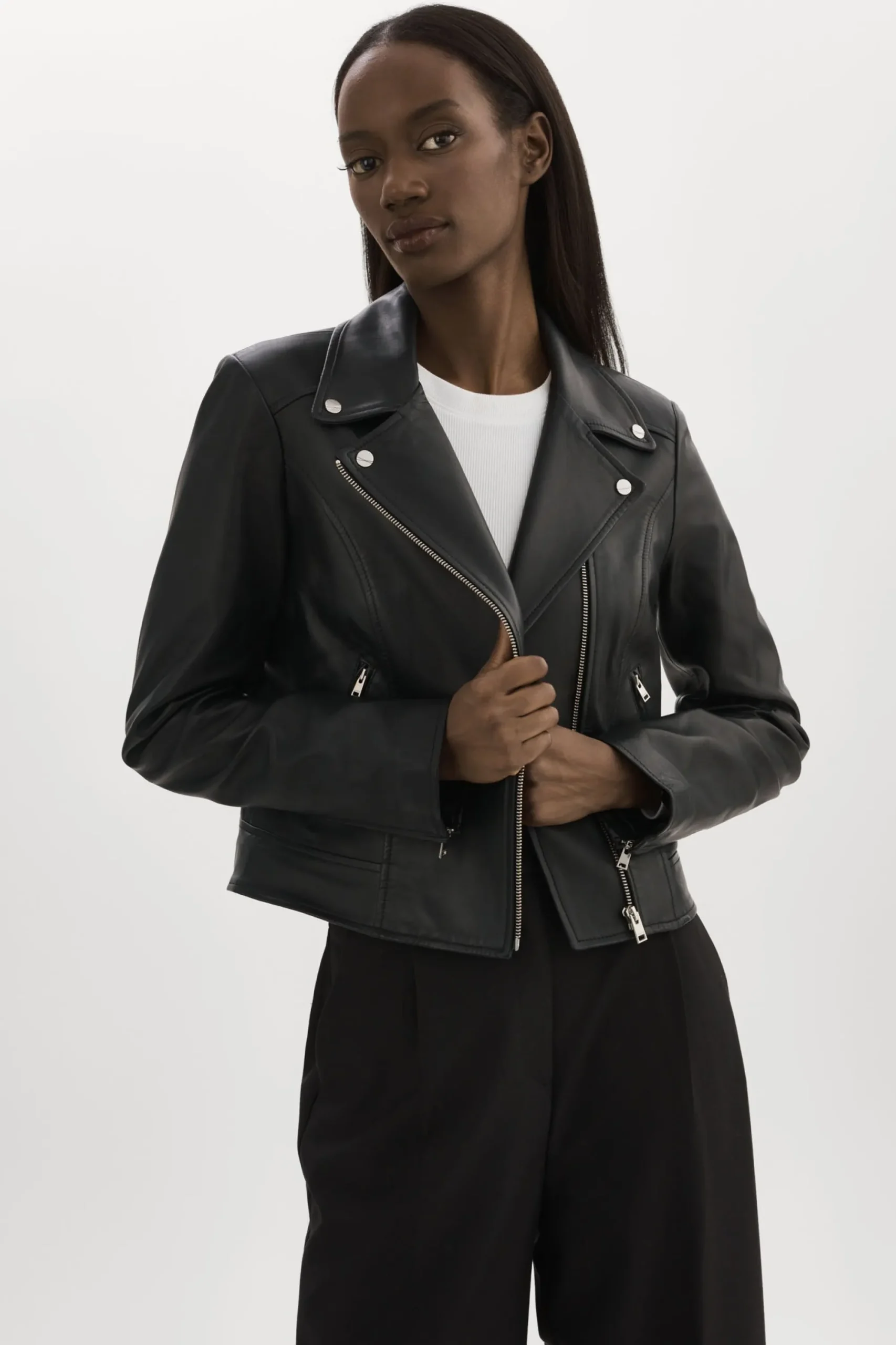 Hot LAMARQUE KELSEY | Leather Biker Jacket Black
