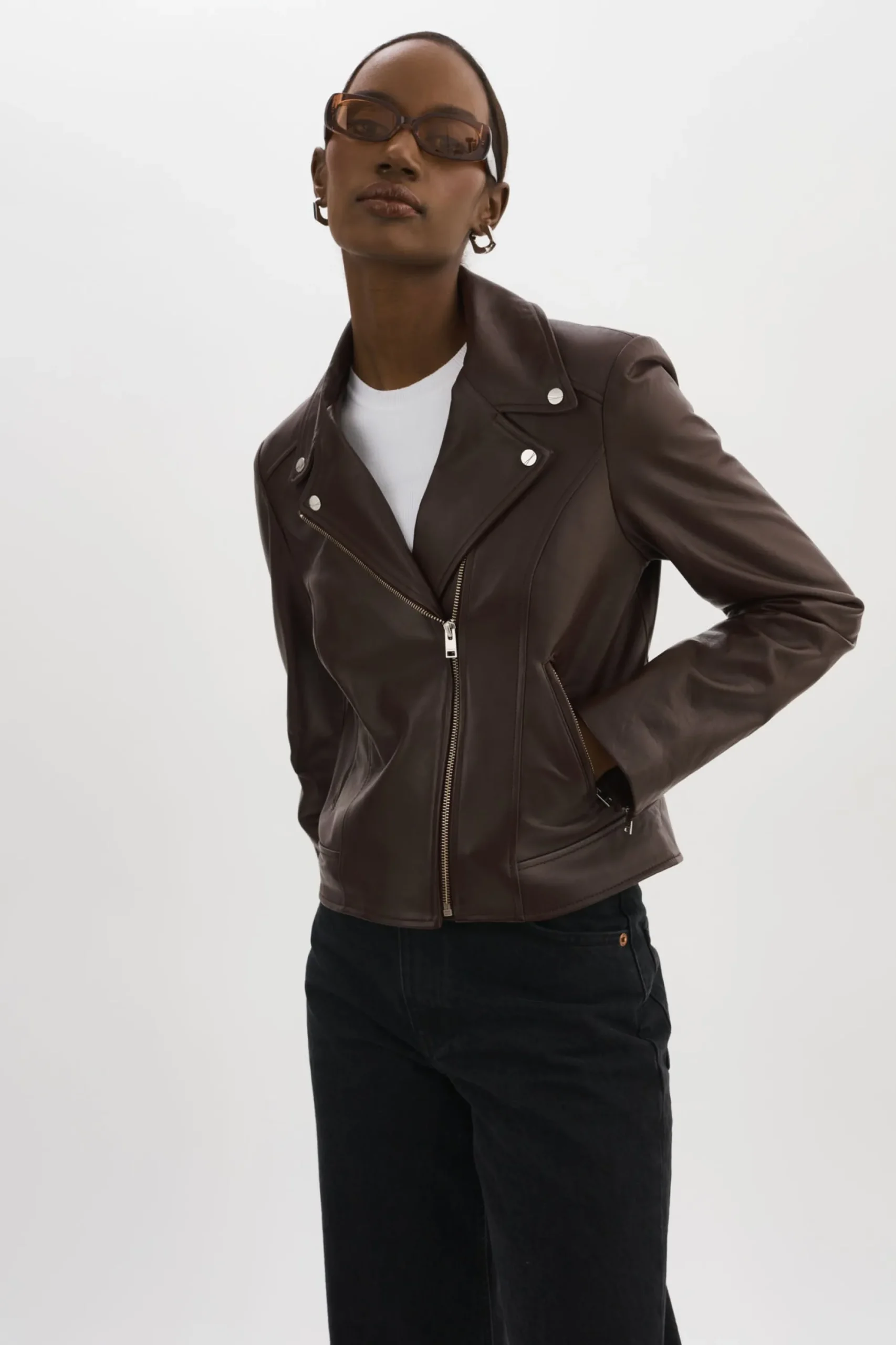 Online LAMARQUE KELSEY | Leather Biker Jacket MAHOGANY