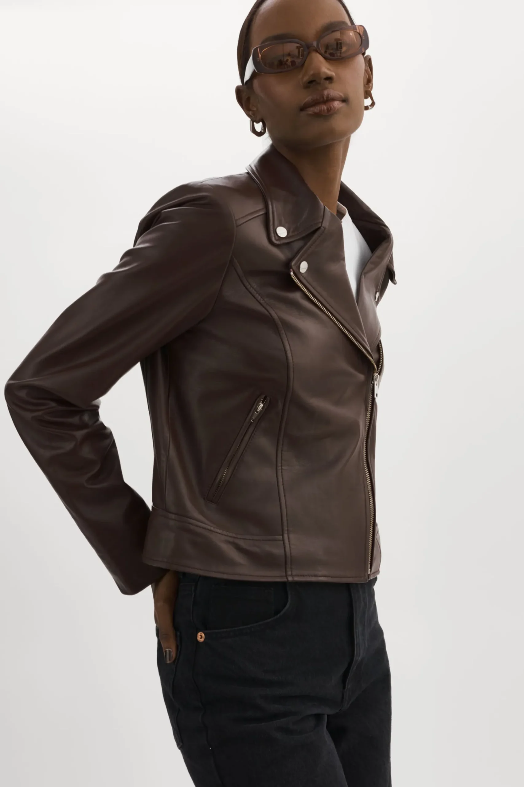 Online LAMARQUE KELSEY | Leather Biker Jacket MAHOGANY