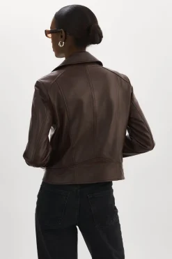 Online LAMARQUE KELSEY | Leather Biker Jacket MAHOGANY