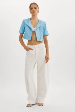 Discount LAMARQUE KIRSI | Cropped Biker Jacket Powder blue