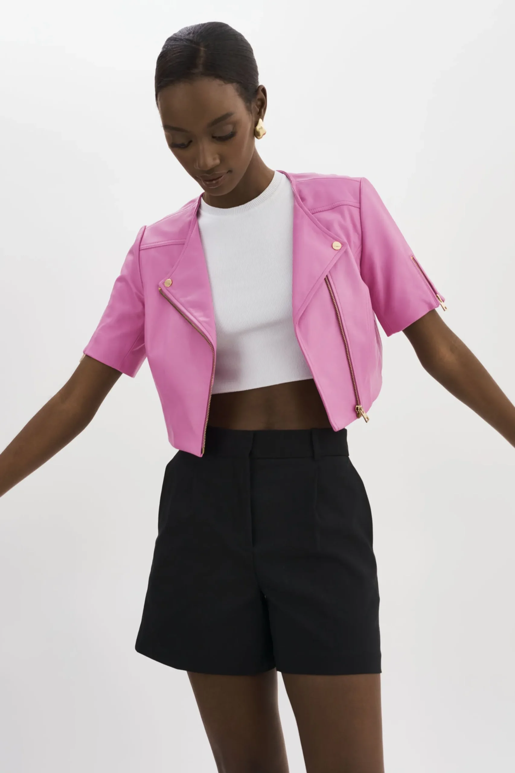 Cheap LAMARQUE KIRSI GOLD | Cropped Biker Jacket BODACIOUS PINK