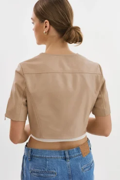 Best LAMARQUE KIRSI GOLD | Cropped Biker Jacket Wheat