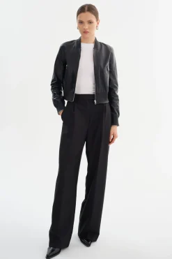 Hot LAMARQUE KORDELLA | Reversible Leather Bomber Jacket Black/Silver