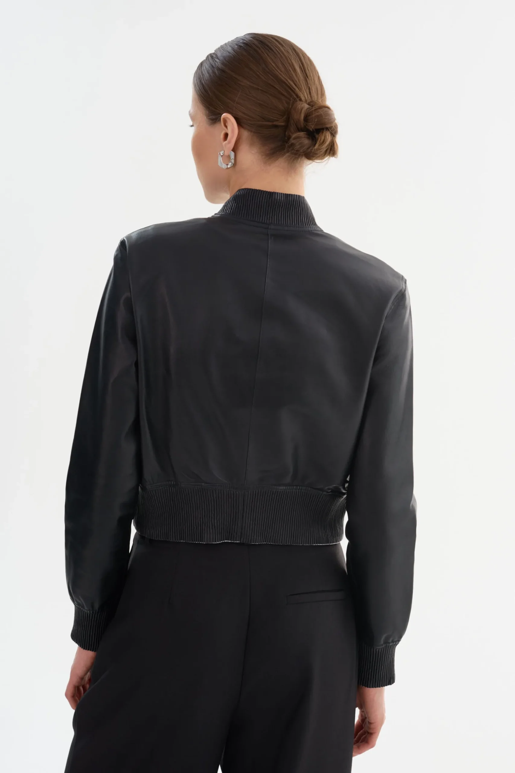 Hot LAMARQUE KORDELLA | Reversible Leather Bomber Jacket Black/Silver