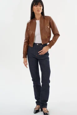 Cheap LAMARQUE KORDELLA | Reversible Leather Bomber Jacket Luggage/Gold