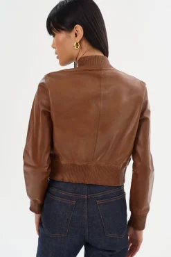 Cheap LAMARQUE KORDELLA | Reversible Leather Bomber Jacket Luggage/Gold