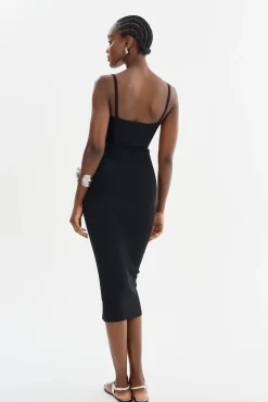 Online LAMARQUE LIDIA | Midi Knit Dress Black