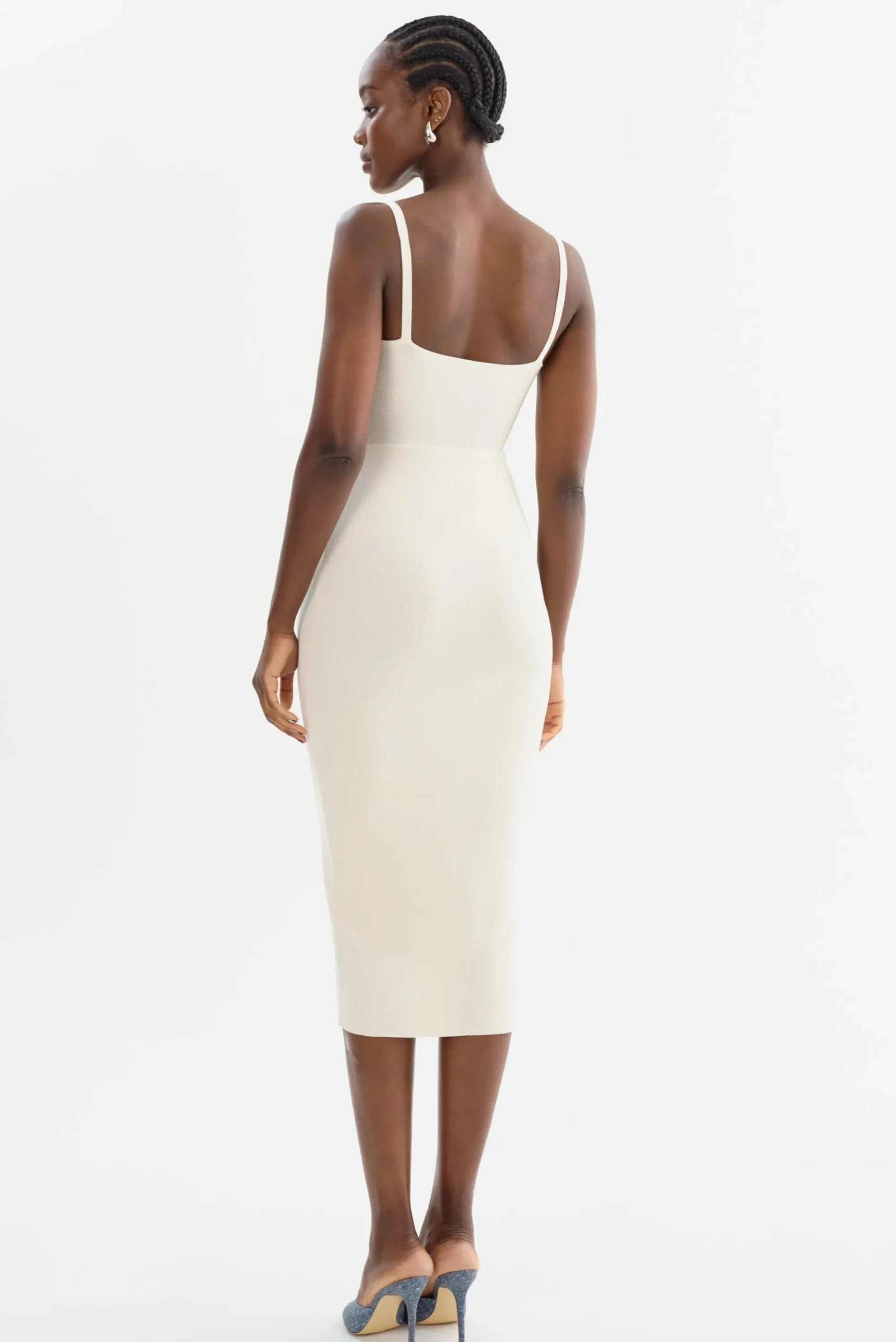 New LAMARQUE LIDIA | Midi Knit Dress Off White