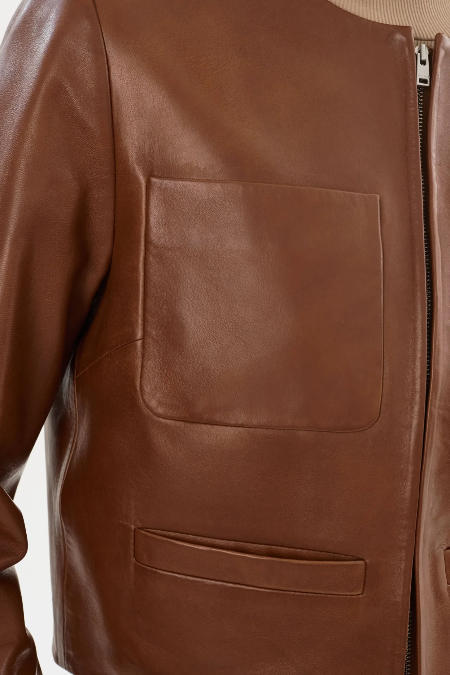 Clearance LAMARQUE LINETTE | Leather Jacket Luggage