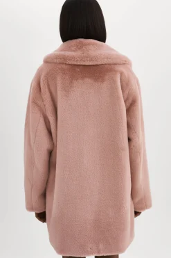 New LAMARQUE LINNEA | Faux Fur Coat Smoky Pink