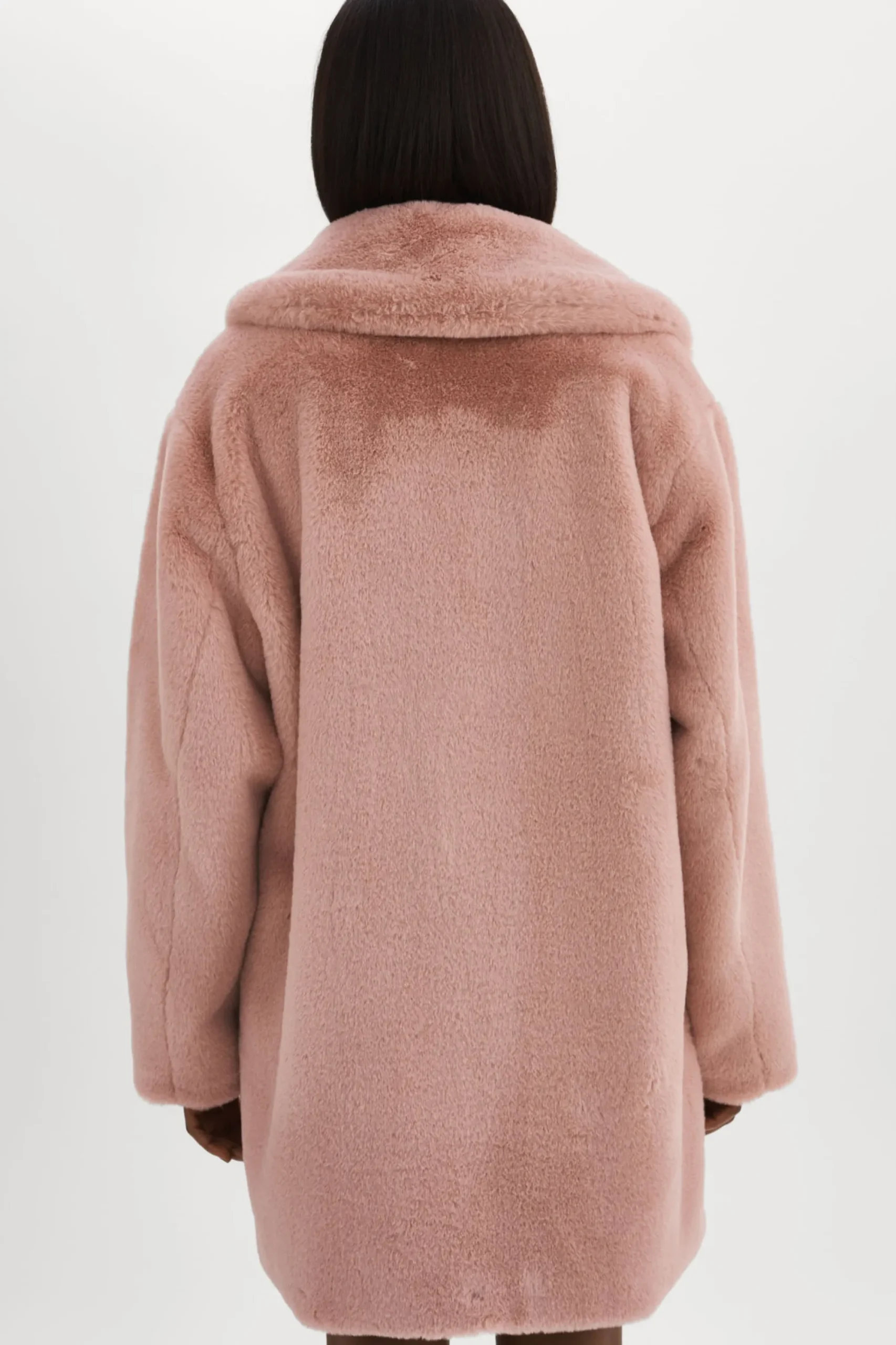 New LAMARQUE LINNEA | Faux Fur Coat Smoky Pink