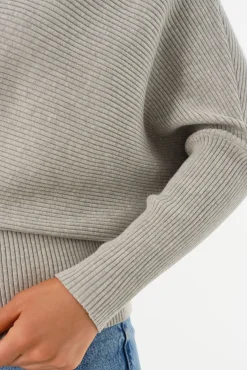 Outlet LAMARQUE LORRAINE | Knit Off Shoulder Top Light Heather Grey