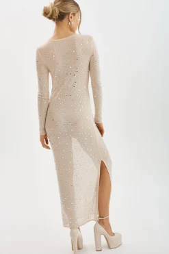 Store LAMARQUE MARET | Rhinestone Mesh Dress Bisque
