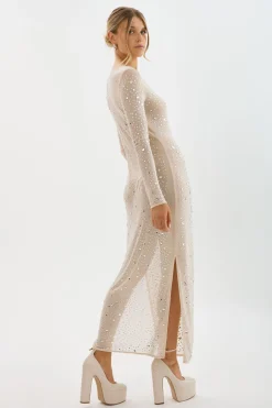 Store LAMARQUE MARET | Rhinestone Mesh Dress Bisque