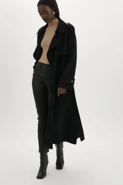 Shop LAMARQUE MARGARET | Wool Trench Coat Black