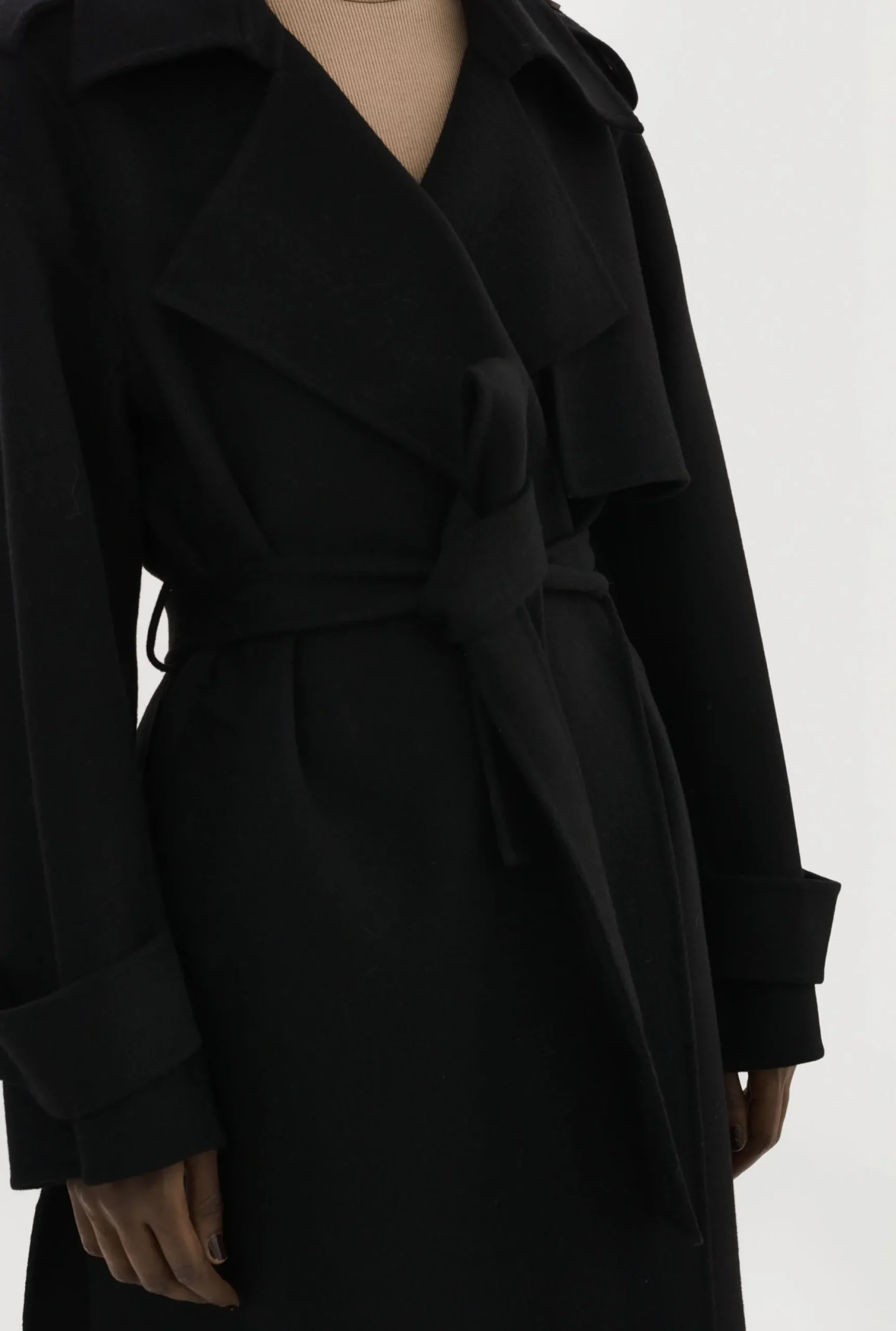 Shop LAMARQUE MARGARET | Wool Trench Coat Black