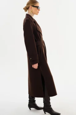 Store LAMARQUE MARGARET | Wool Trench Coat Dark Brown