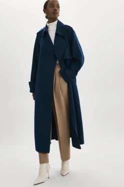 Hot LAMARQUE MARGARET | Wool Trench Coat Midnight Blue