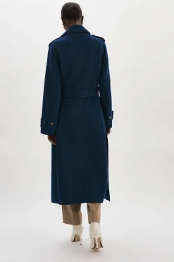Hot LAMARQUE MARGARET | Wool Trench Coat Midnight Blue