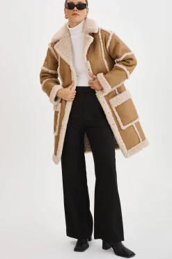 Best Sale LAMARQUE MARIANE | Detachable Faux Shearling Coat Biscuit
