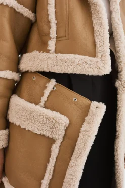 Best Sale LAMARQUE MARIANE | Detachable Faux Shearling Coat Biscuit
