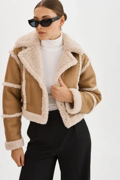 Best Sale LAMARQUE MARIANE | Detachable Faux Shearling Coat Biscuit