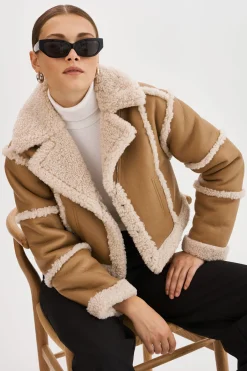 Best Sale LAMARQUE MARIANE | Detachable Faux Shearling Coat Biscuit