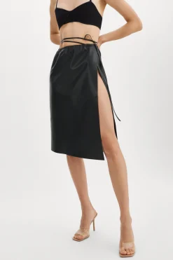 Store LAMARQUE MARISSA | Leather Tie Skirt Black