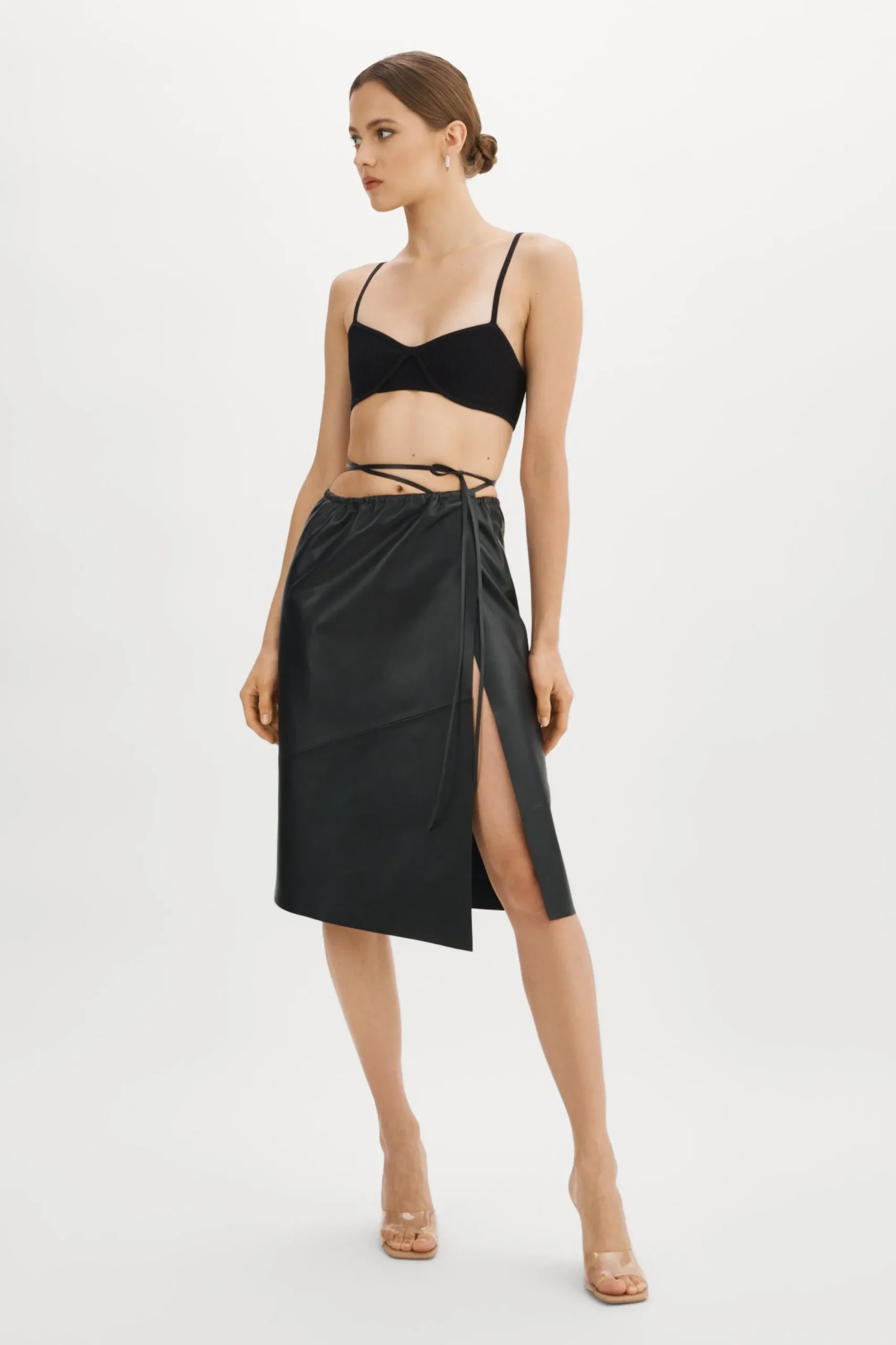 Store LAMARQUE MARISSA | Leather Tie Skirt Black