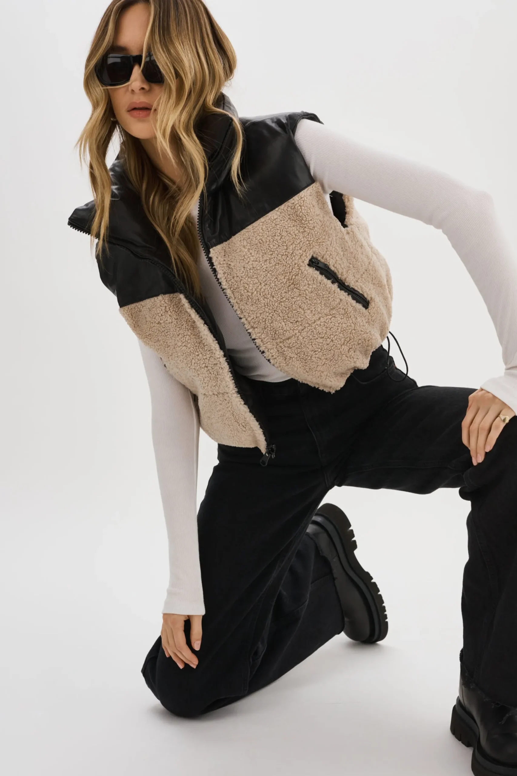Cheap LAMARQUE MELICIA | Reversible Puffer Vest Black/Ecru