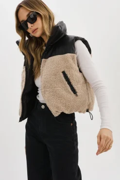 Cheap LAMARQUE MELICIA | Reversible Puffer Vest Black/Ecru