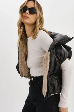 Cheap LAMARQUE MELICIA | Reversible Puffer Vest Black/Ecru