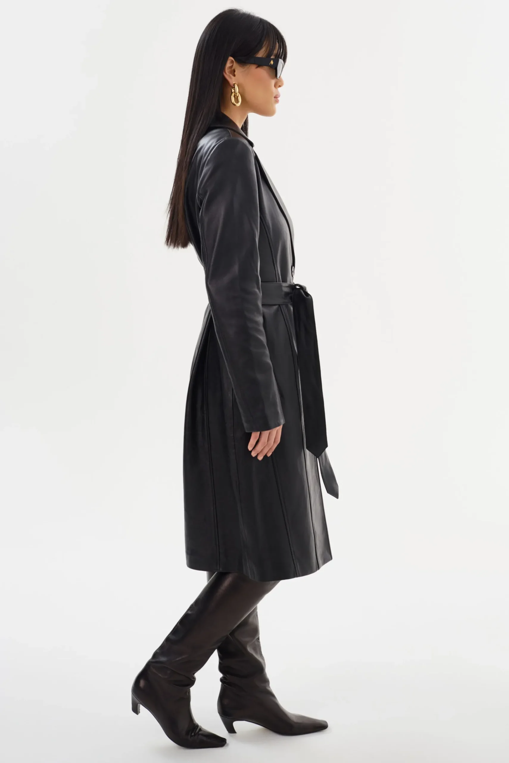 Clearance LAMARQUE MIRANDA | Leather Trench Coat Black