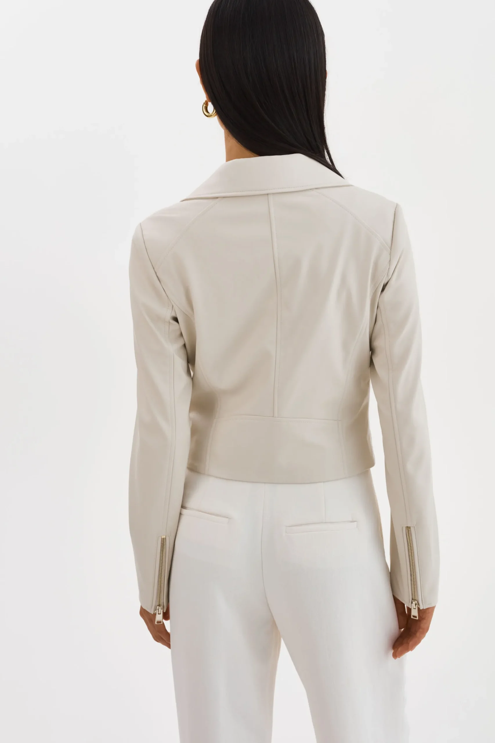 Clearance LAMARQUE MONICA | Faux Leather Jacket Champagne Hardware Bone