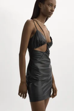 Discount LAMARQUE Nadia | Leather Mini Dress Black