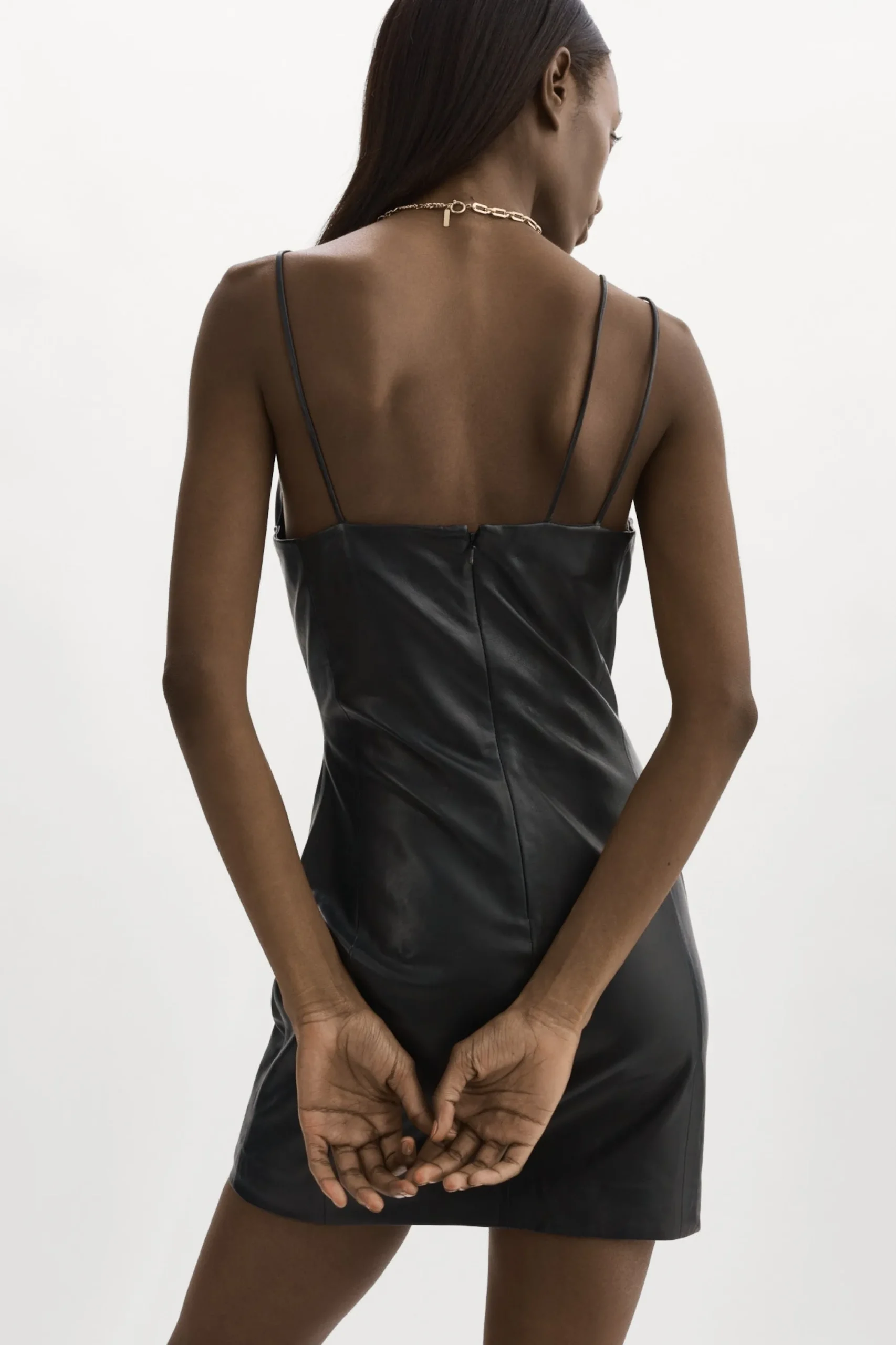 Discount LAMARQUE Nadia | Leather Mini Dress Black