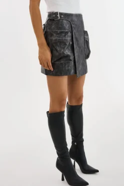 Cheap LAMARQUE NAKIA | Faux Leather Cargo Skirt Vintage Black